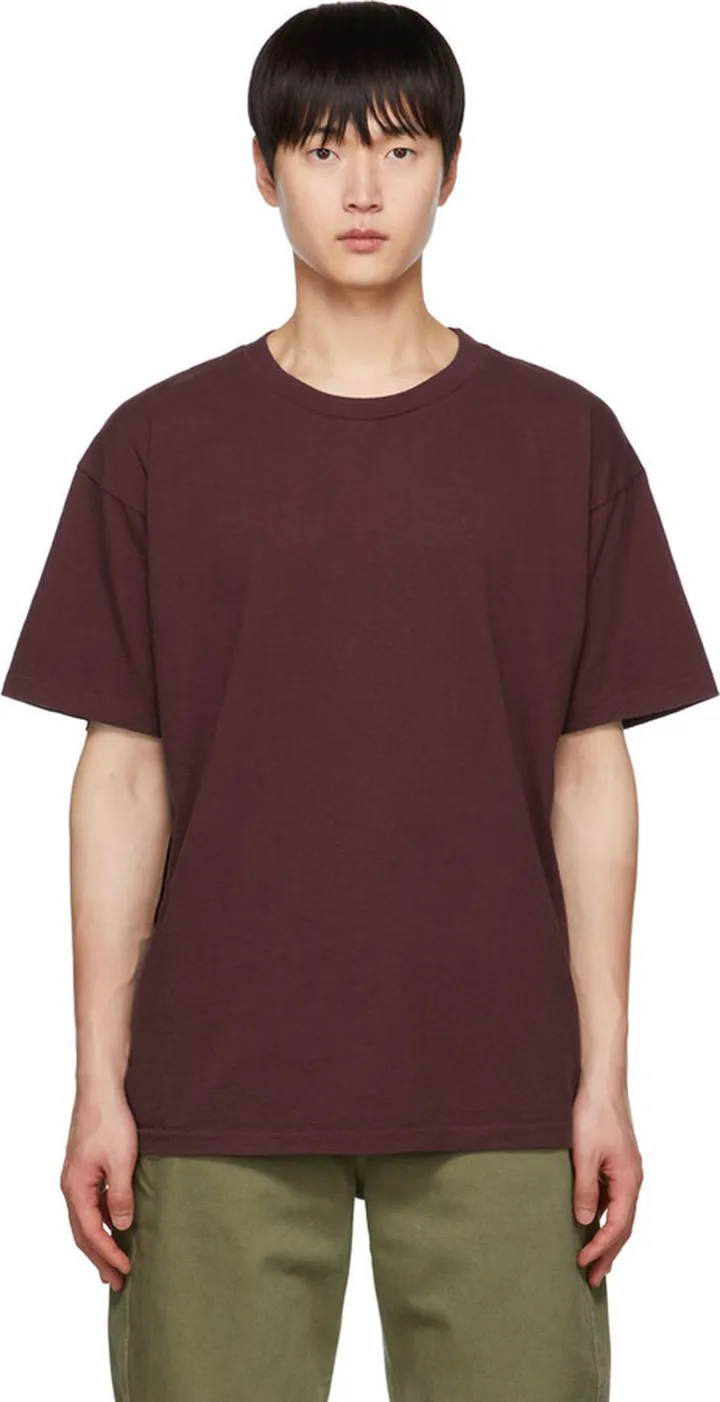 John Elliott Burgundy University T-Shirt