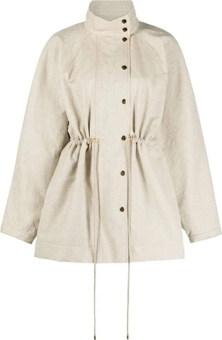Logo-Jacquard Cotton Parka