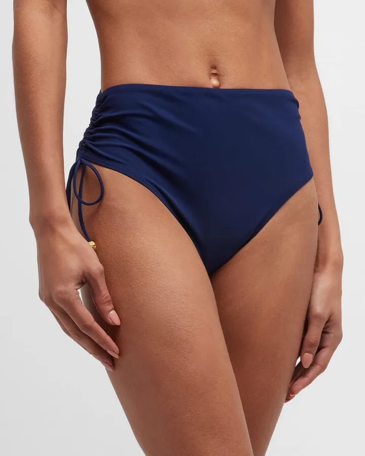 High-Waisted Cinched Bikini Bottoms