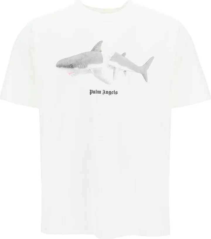 Palm Angels Shark Printed Crewneck T-Shirt