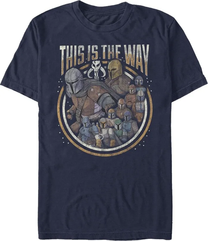 Men's Star Wars The Mandalorian Group Shot This Is The Way T-Shirt - Navy Blue - Small