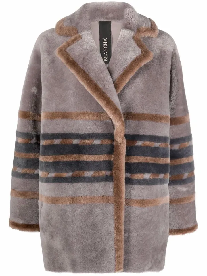 Striped Double-Breasted Coat