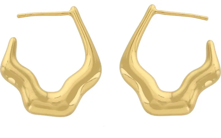 14K Gold Plated Twist Hoop Earrings