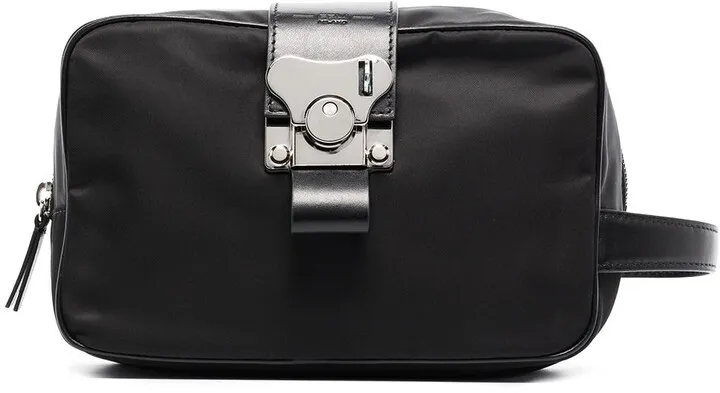 Leather-Trim Wash Bag