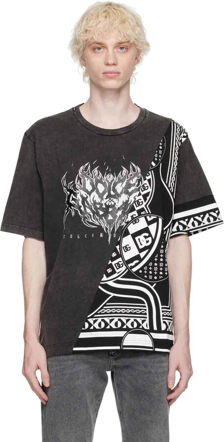 Dolce & Gabbana Black Paneled T-Shirt