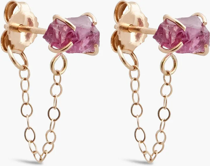 14-Karat Gold Rhodolite Earrings