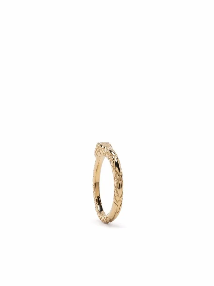 14kt yellow gold Snake huggie clicker hoop