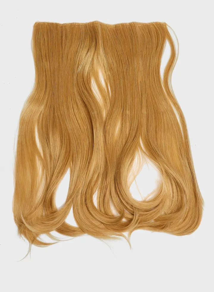 Thick 14" 1 Piece Blow Dry Wavy Clip In Hair Extensions -611/Kb88 Golden Blonde