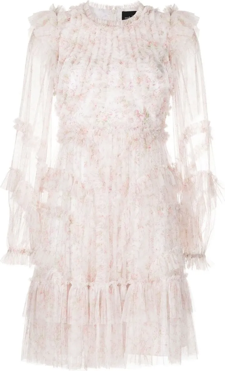 Vintage Ditsy ruffle mini dress