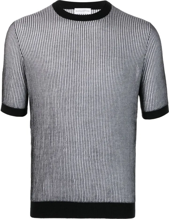 ribbed-knit cotton T-shirt