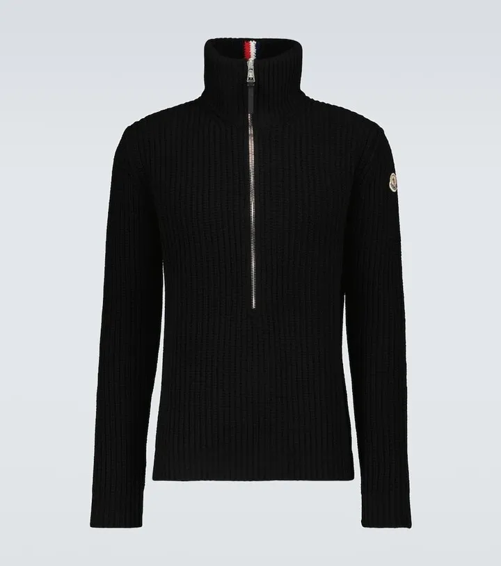 Knitted half-zipped sweater