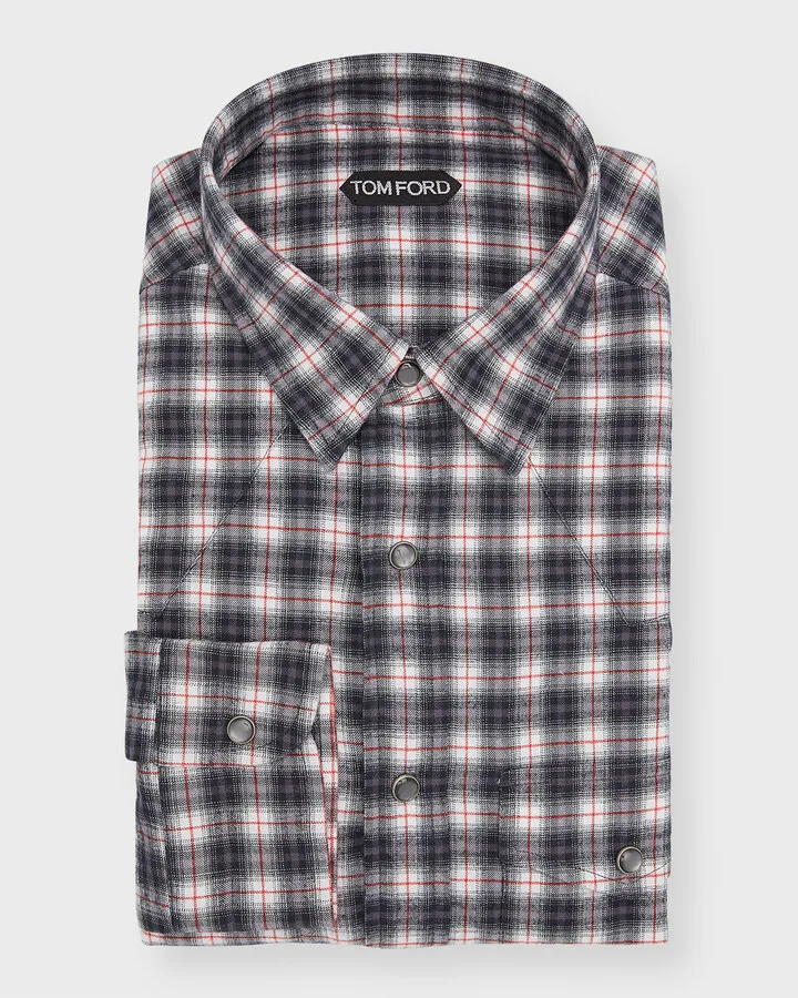 Men's Slim Fit Plaid Sport Shirt