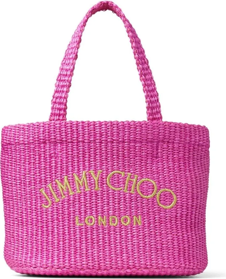 Embroidered-Logo Woven Tote