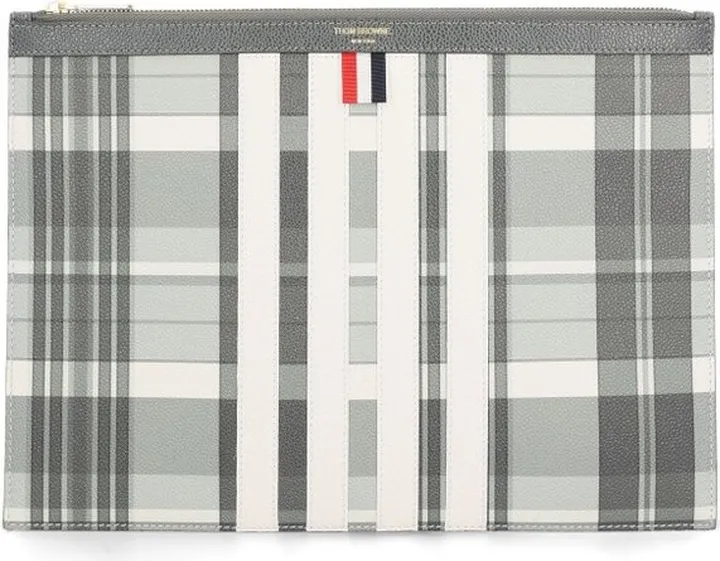 Thom Browne Checkered Zipped Clutch Bag