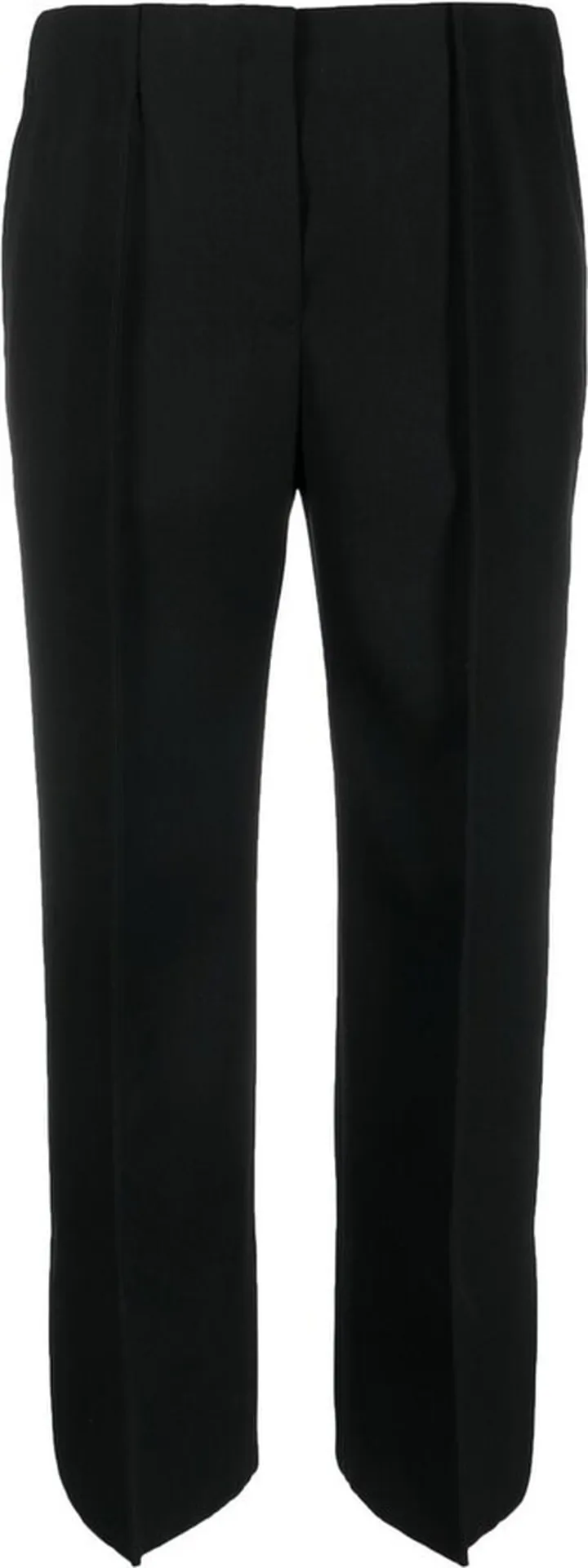 Cropped Wool Wide-Leg Trousers