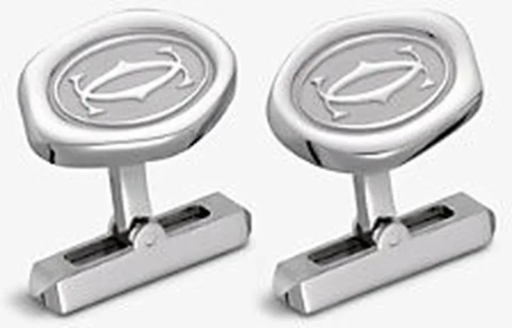 Mens Silver Wax Seal Palladium-plated Sterling-silver Cufflinks
