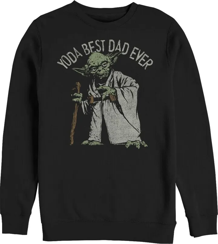 Men's Star Wars Yoda Best Dad Ever Sweatshirt - Black - 2X Large