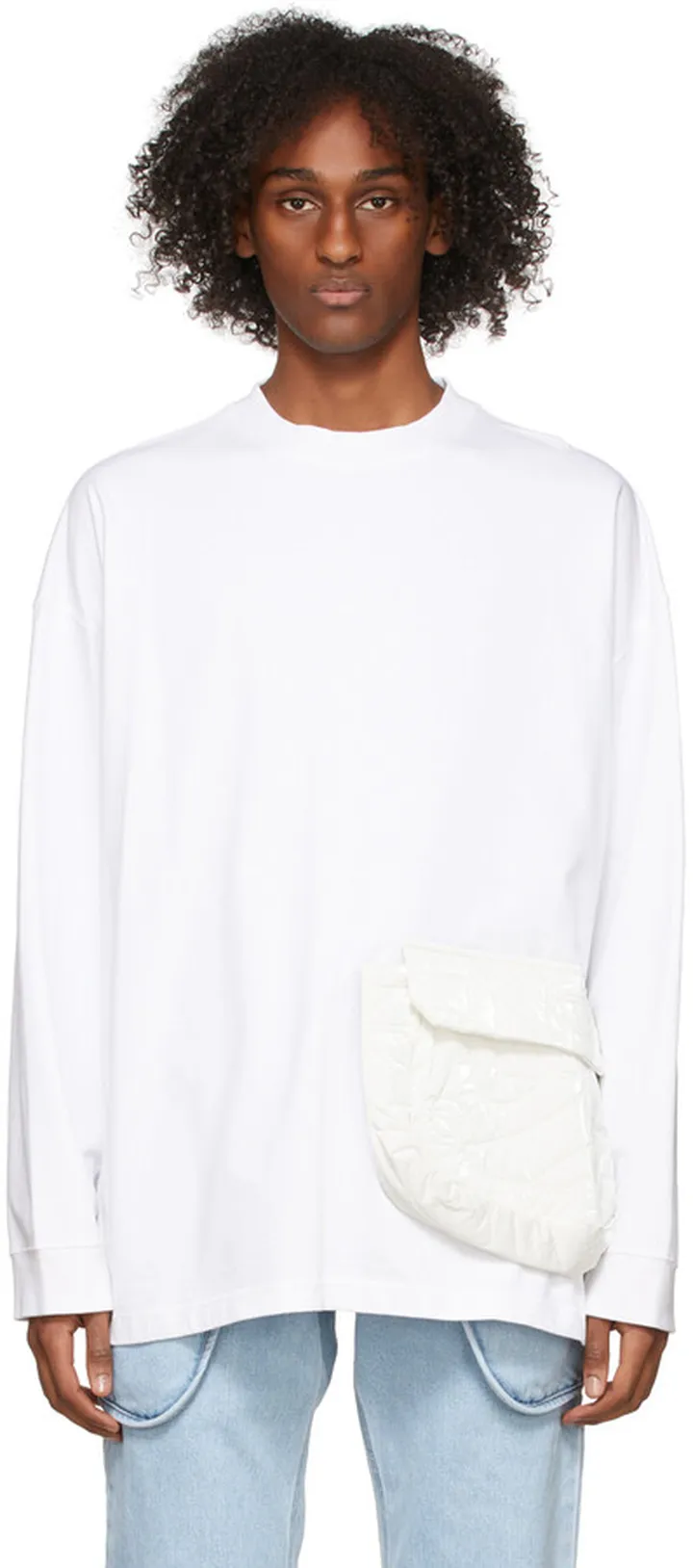 We11done White Oversized Cargo Pocket T-Shirt