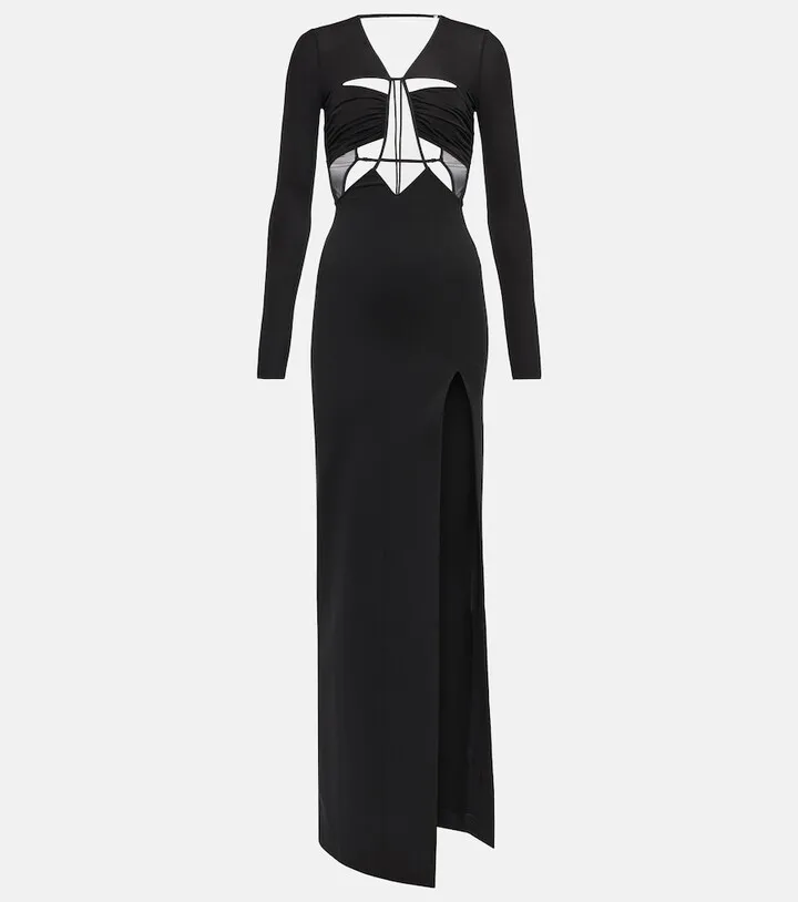 Cutout jersey maxi dress
