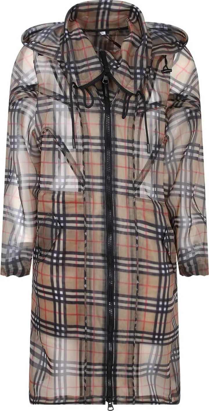 Checked Trench Coat