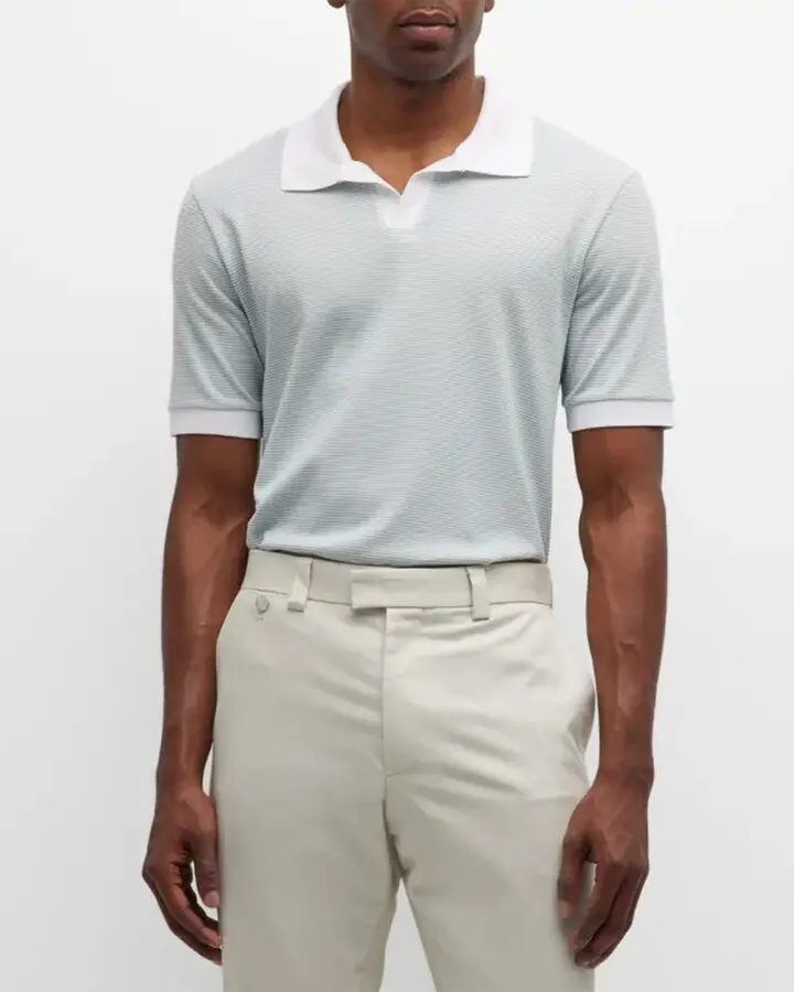 Men's Malden Striped Active Polo Shirt