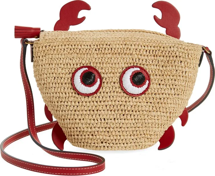 Crab Raffia Crossbody Bag