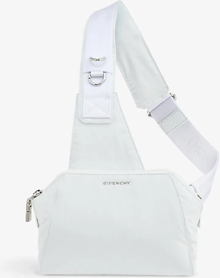 Mens White Antigona Woven Cross-body bag