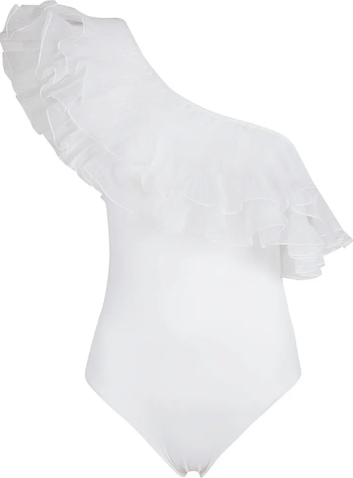 Ruffle One-sleeve Bodysuit
