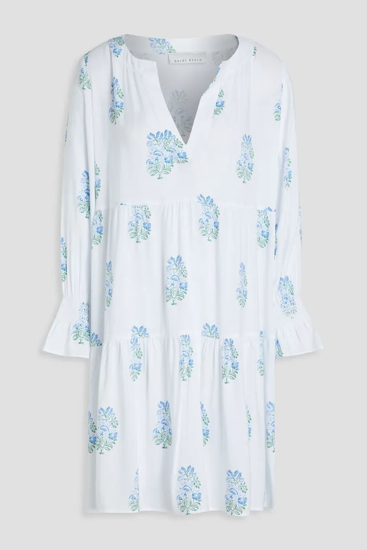 Floral-print jersey mini dress