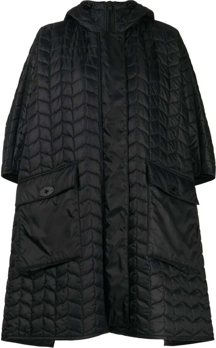 Quilted Hooded Cape Jacket