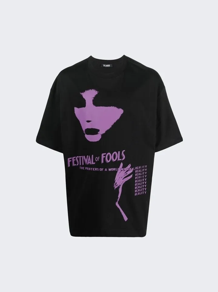Oversized Festival Fools Tee Black