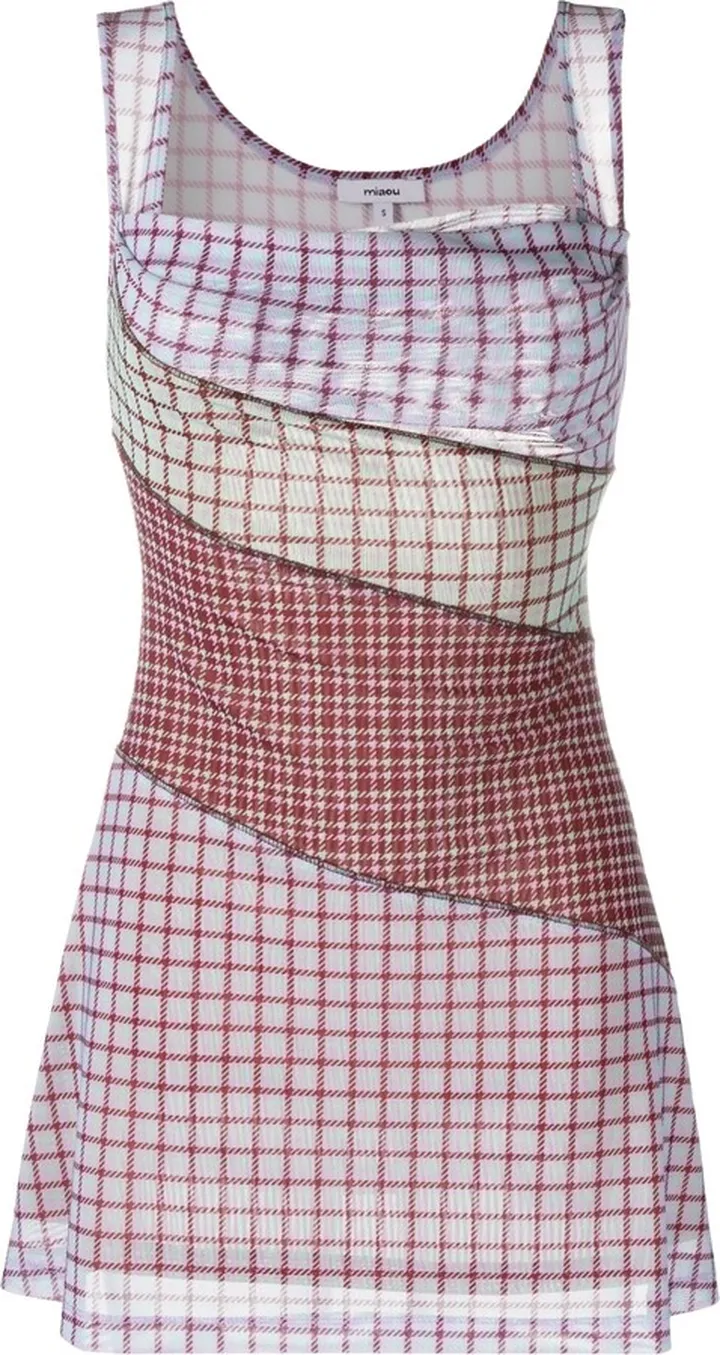 Ginger plaid check-pattern minidress
