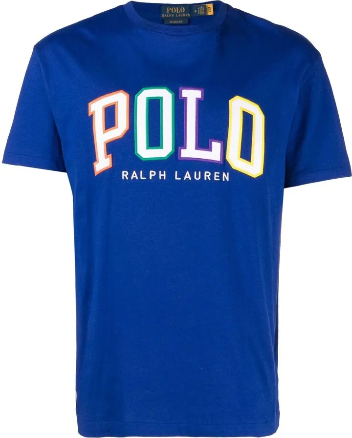 Blue Logo Appliqué Cotton T-Shirt