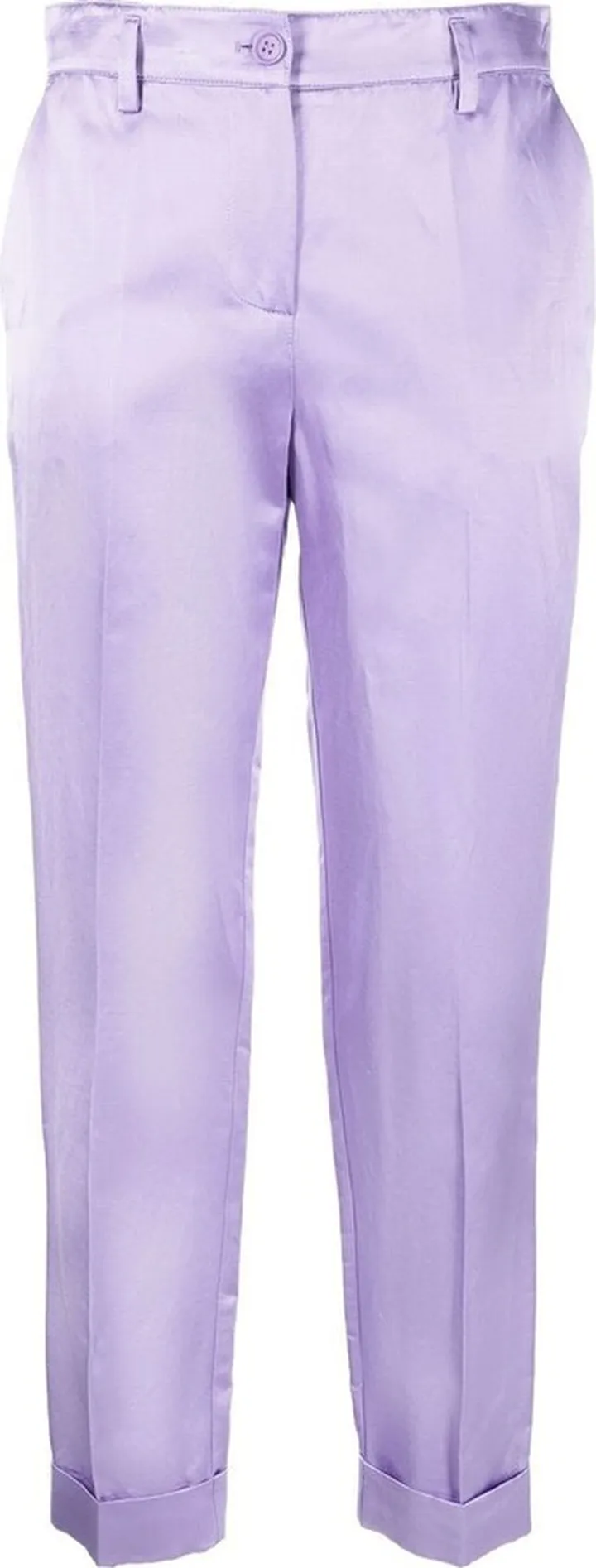 Satin Cropped Straight-Leg Trousers