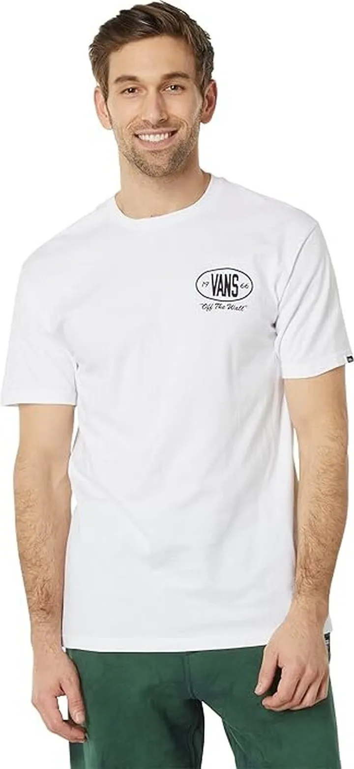 Vans Team Player Checkerboard Short Sleeve Tee (White) Men's Clothing