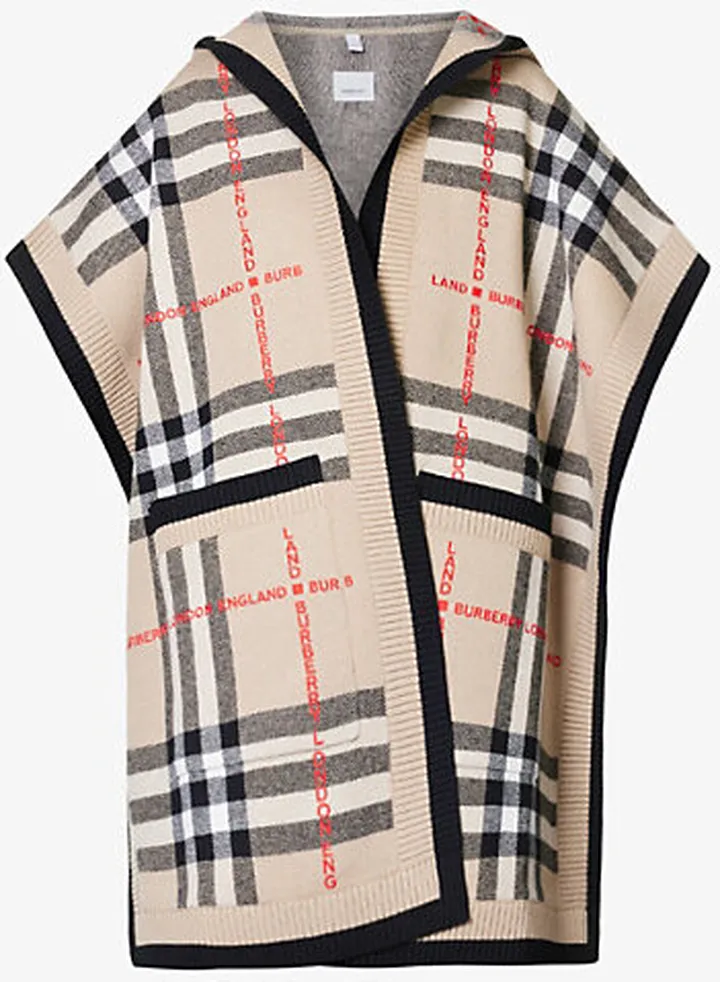 Womens Archive Beige Carla Logo-print Wool and Cashmere-blend Cape