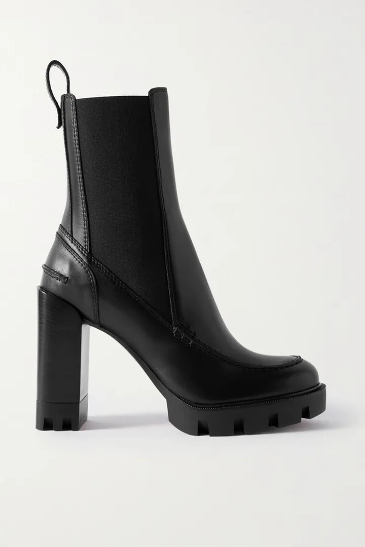 Christian Louboutin - Glory 100 Leather Platform Ankle Boots - Black