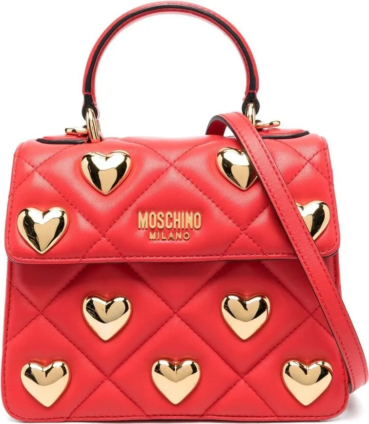 Heart-Stud Quilted Crossbody Bag