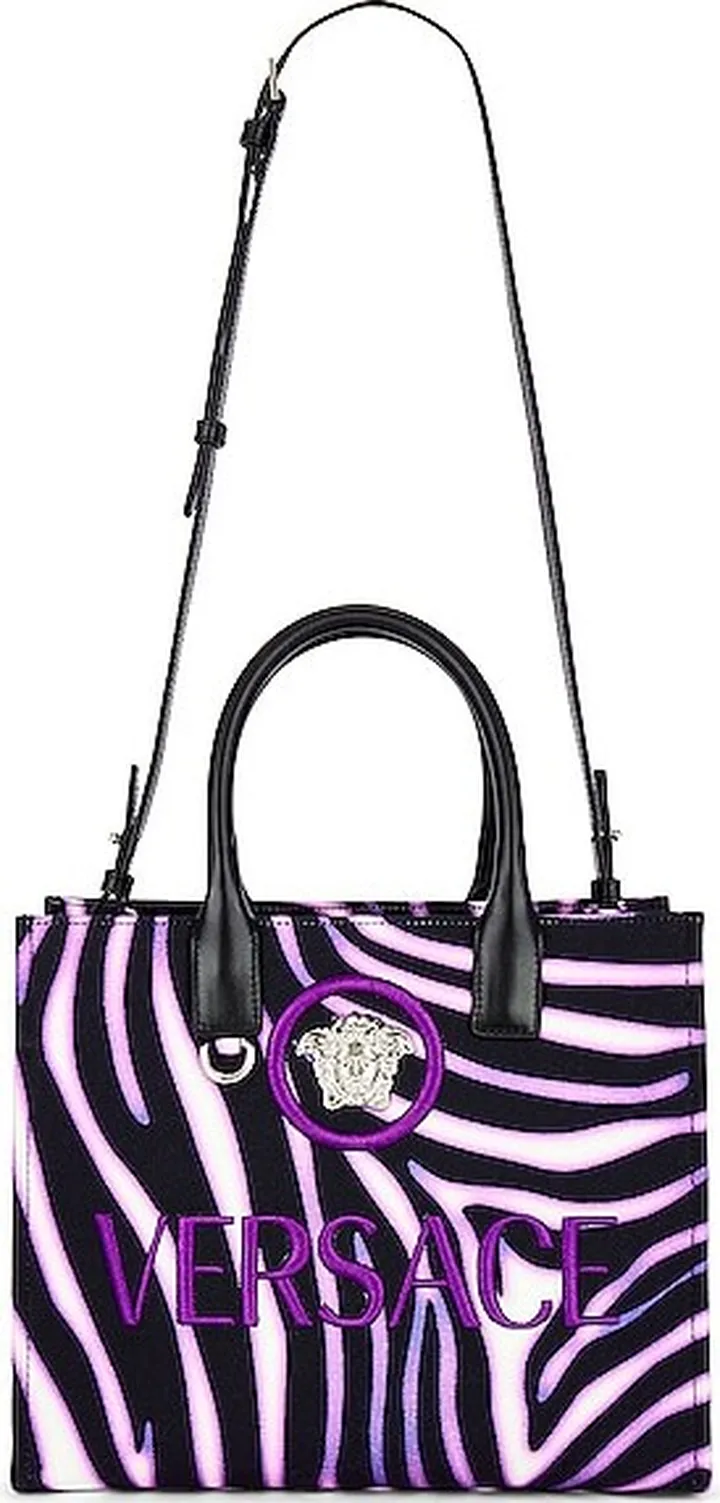 VERSACE La Medusa Small Tote Bag in Purple