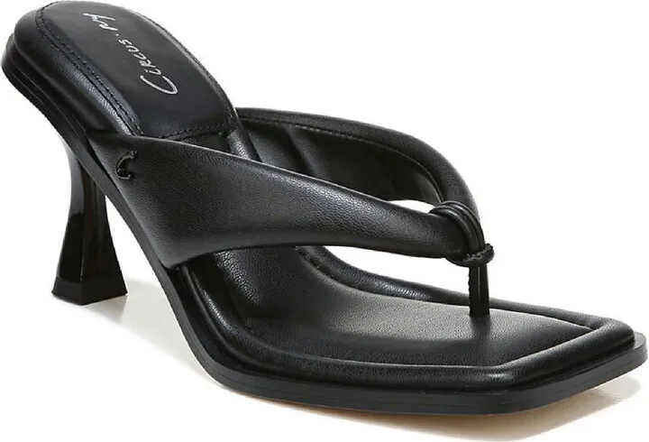 Skeet Womens Faux Leather Flip Flop Thong Sandals