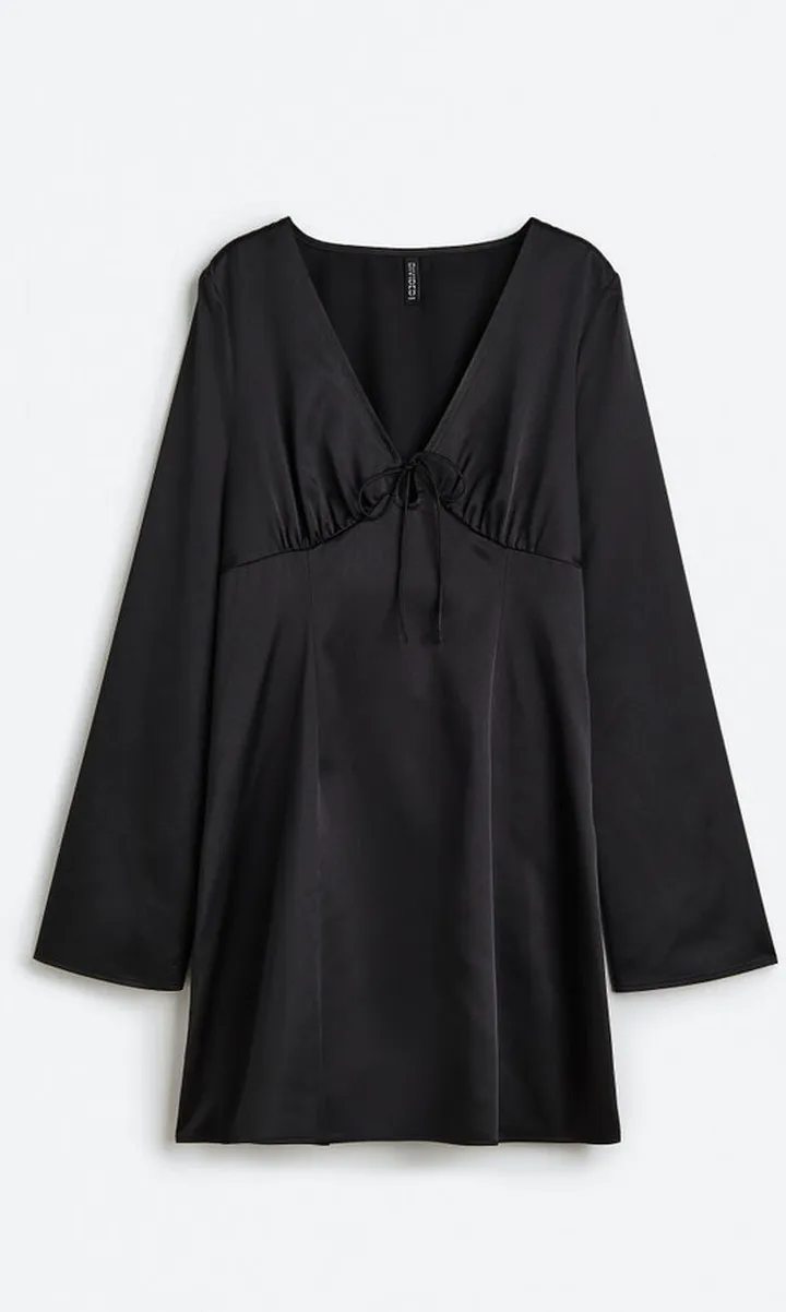 Patterned Tie-detail Dress