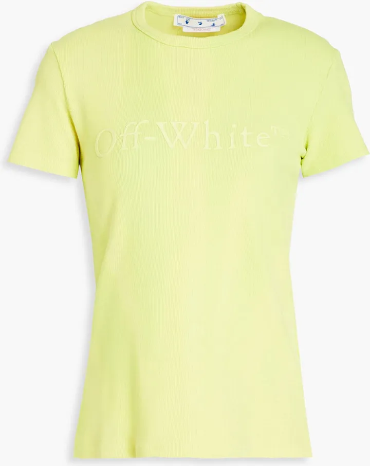 Neon printed stretch-cotton jersey T-shirt