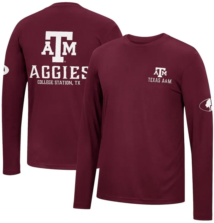 Men's Colosseum Maroon Texas A M Aggies Mossy Oak Spf 50 Performance Long Sleeve T-shirt