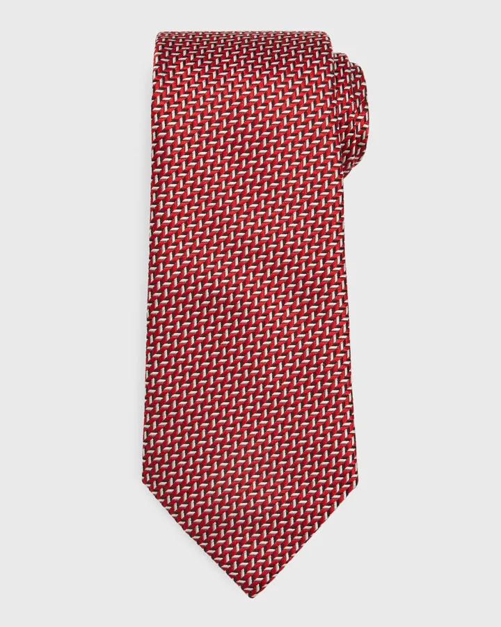 Men's Geometric Jacquard Silk Tie