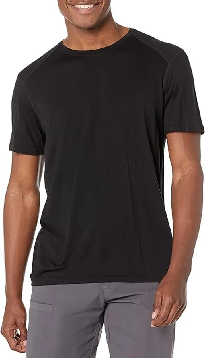 Smartwool Merino Sport 120 Mountain Biking Short Sleeve Tee (Black) Men's Clothing