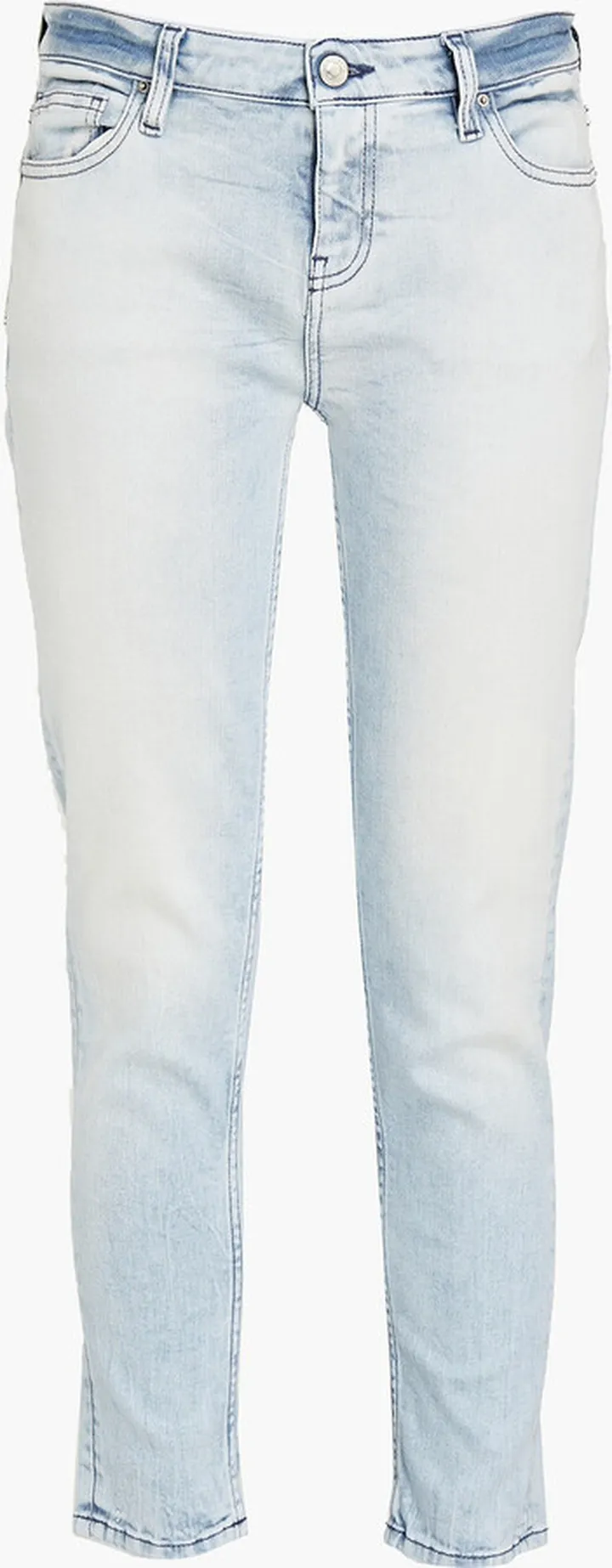 Bleached mid-rise skinny jeans
