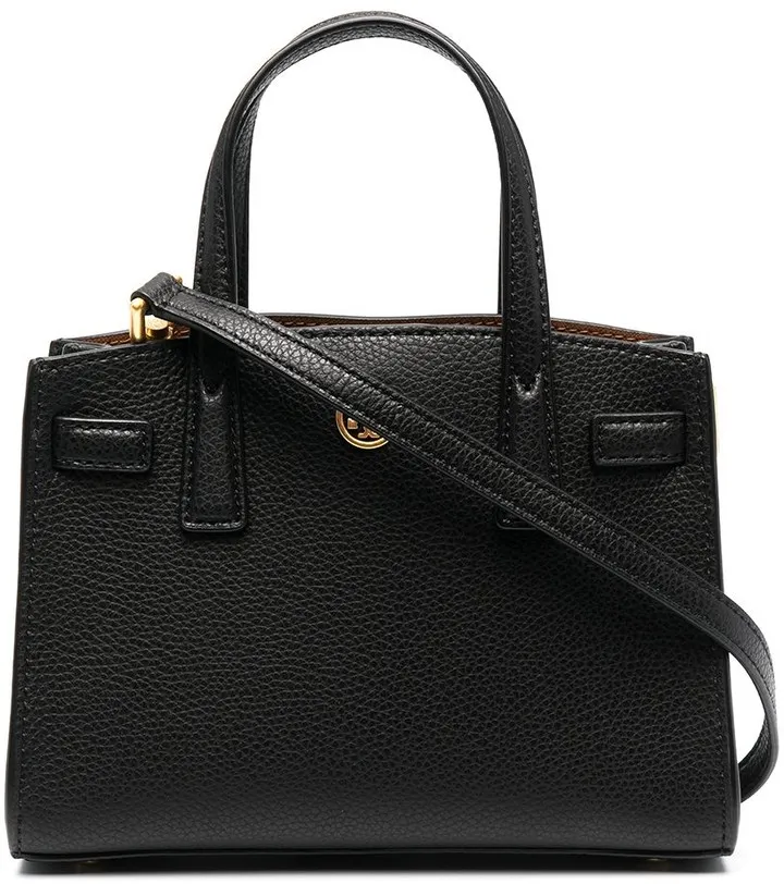 Logo-Plaque Pebbled Tote Bag