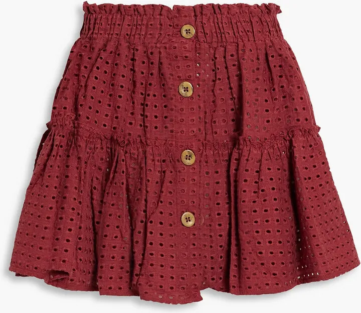 Nellie broderie anglaise cotton mini skirt