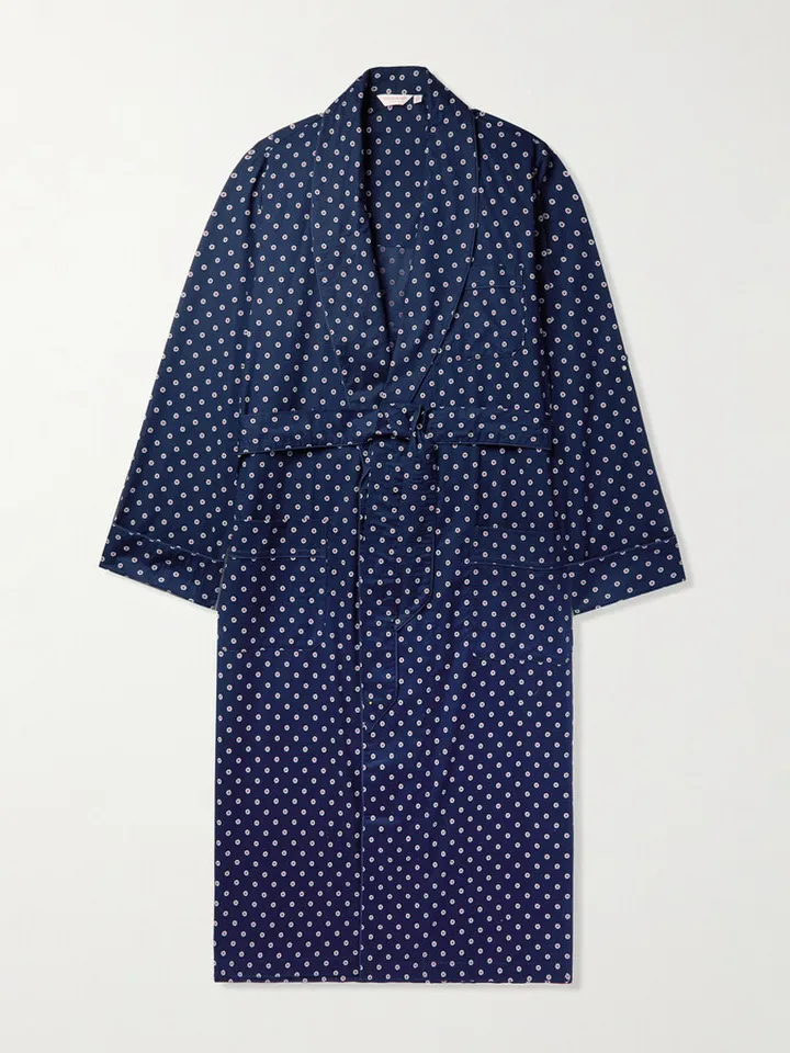 Nelson Printed Cotton-Poplin Robe
