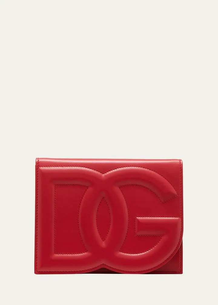 DG Logo Flap Leather Shoulder Bag